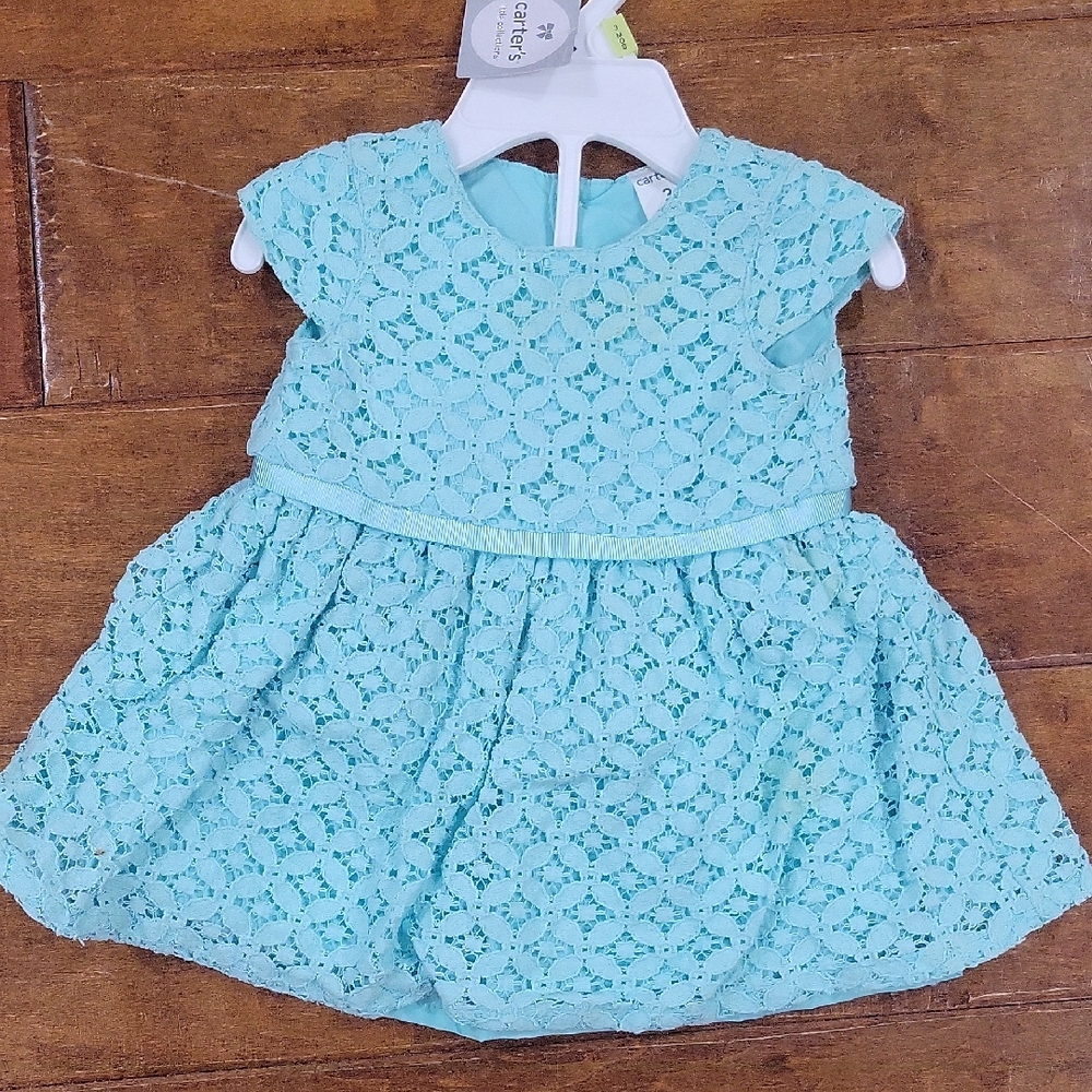 Aqua Lace Baby Dress